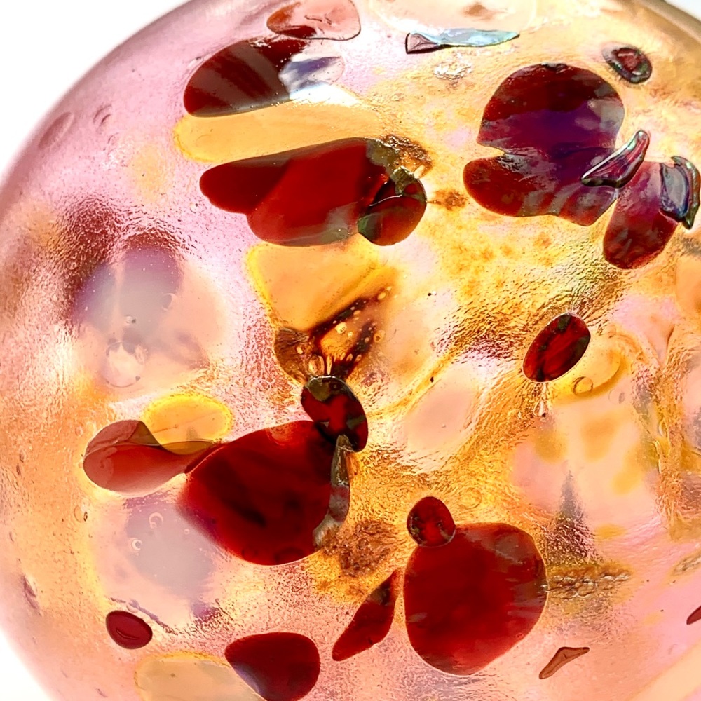 PINK GOLD SPECKLED EGG_HAND BLOWN GLASS ORNAMENT - Picture 10 of 16
